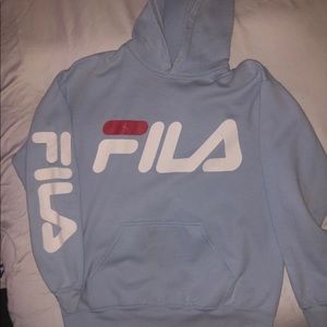 Baby blue Fila hoodie